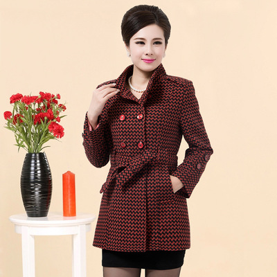2014秋冬新款中老年羊毛呢女裝外套 溫暖時尚的媽媽裝選擇